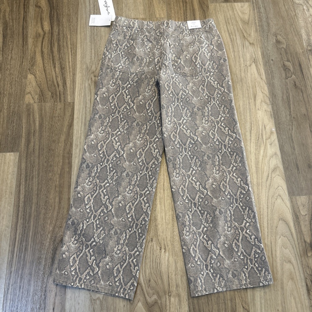 Love Fire Womens Low Rise Baggy Snakeskin Animal Print Tan Brown  Size 7 NWT‎
